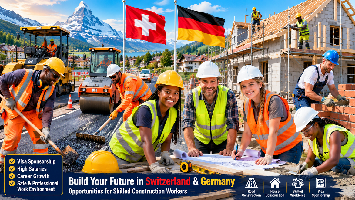 High Paying Construction Jobs for Foreign Workers with Visa Sponsorship in Switzerland and Germany